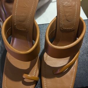 Zara Women's Brown Leather Sandals 🌟BLOGGER’S FAVE🌟